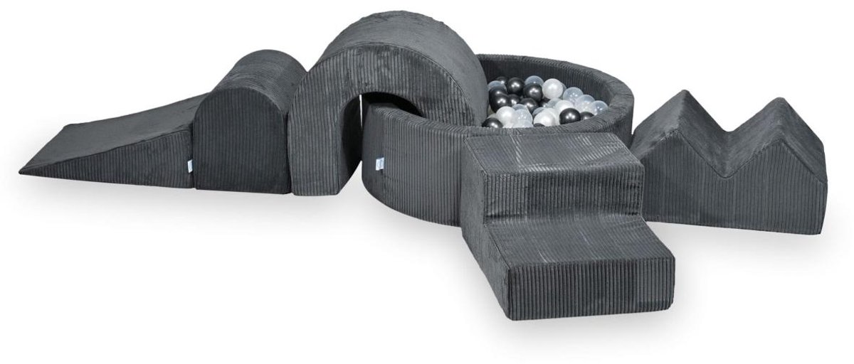 Foam speelset met rond ballenbad 90x30 Corduroy + 5 elementen