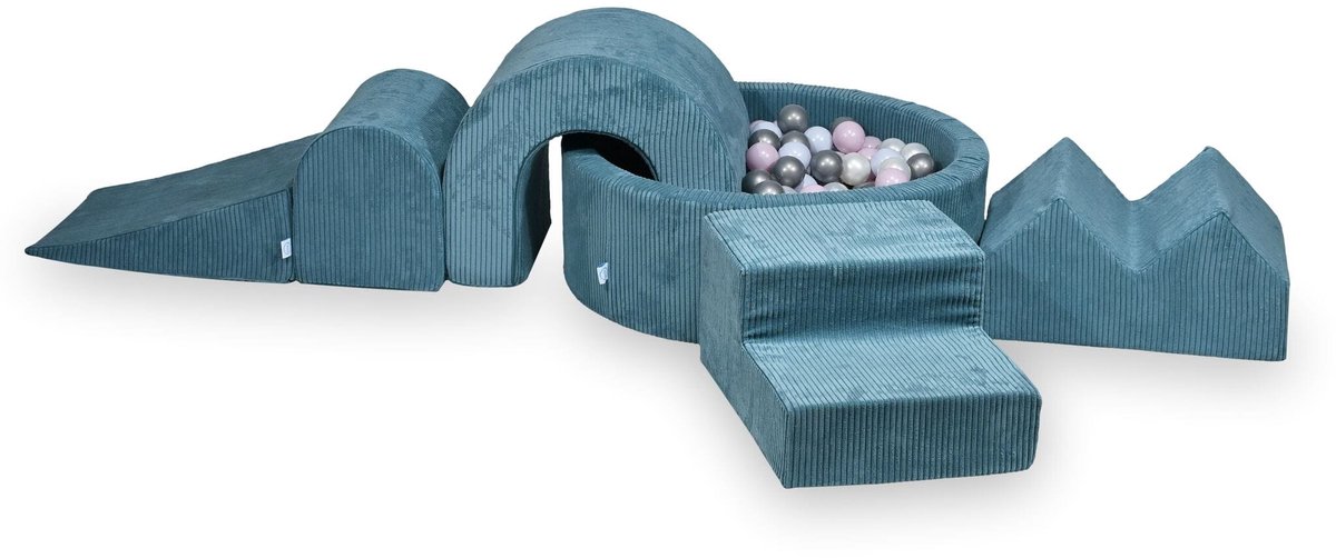 Foam speelset met rond ballenbad 90x30 Corduroy + 5 elementen