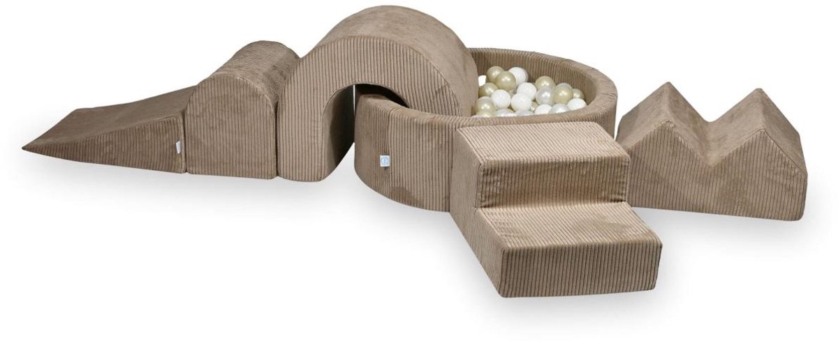 Foam speelset met rond ballenbad 90x30 Corduroy + 5 elementen