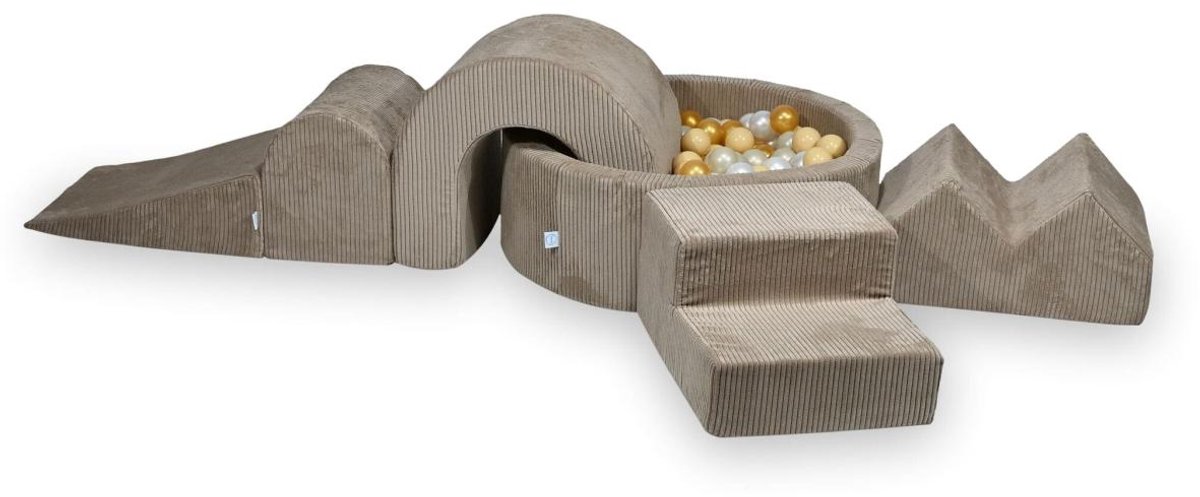 Foam speelset met rond ballenbad 90x30 Corduroy + 5 elementen