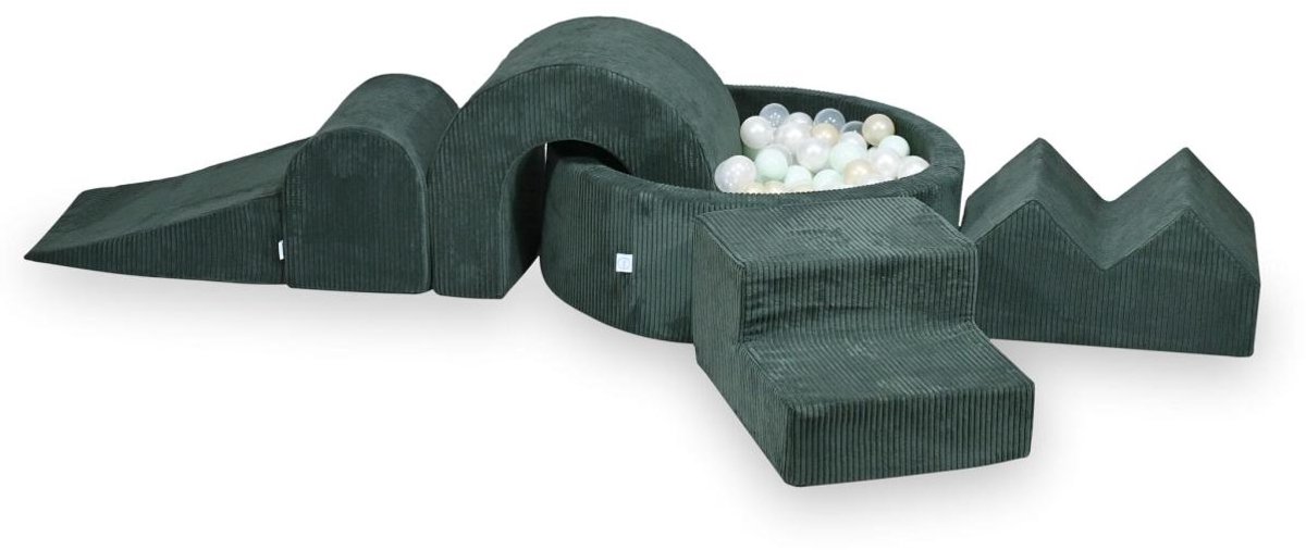 Foam speelset met rond ballenbad 90x30 Corduroy + 5 elementen