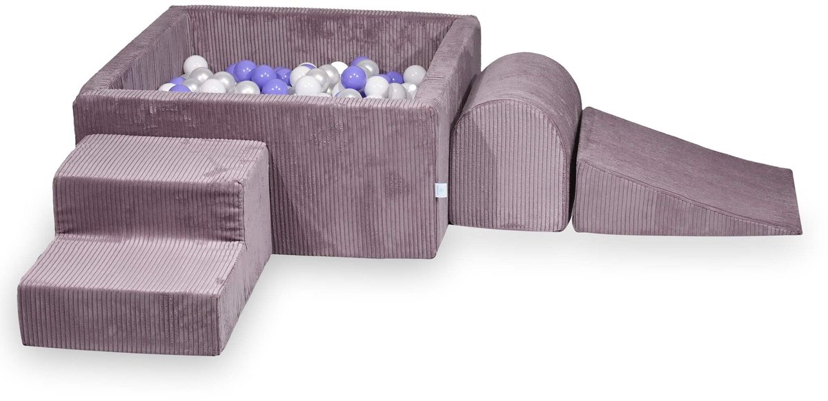 Foam speelset met vierkante ballenbad 90x90x40 Corduroy