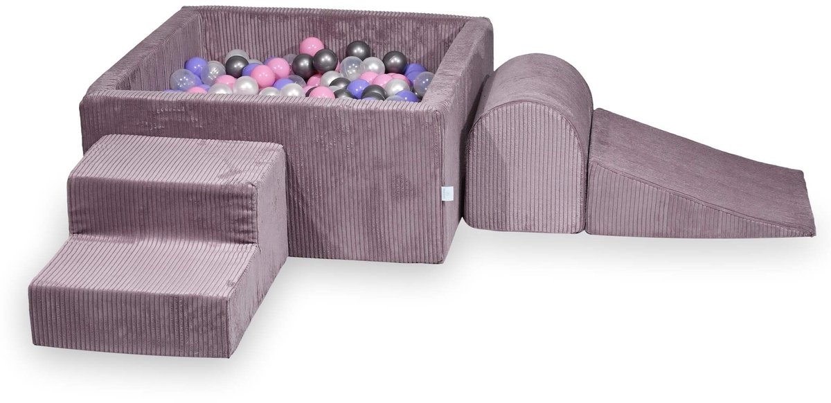 Foam speelset met vierkante ballenbad 90x90x40 Corduroy
