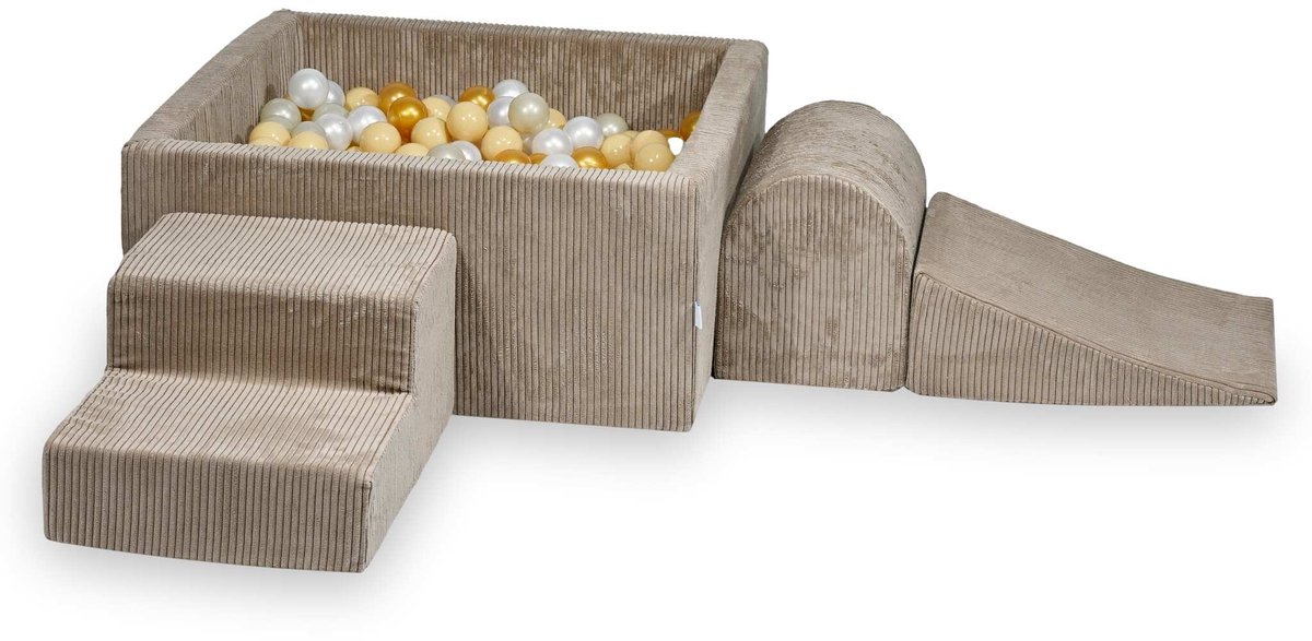 Foam speelset met vierkante ballenbad 90x90x40 Corduroy
