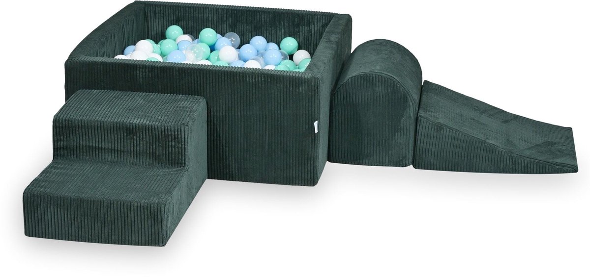 Foam speelset met vierkante ballenbad 90x90x40 Corduroy