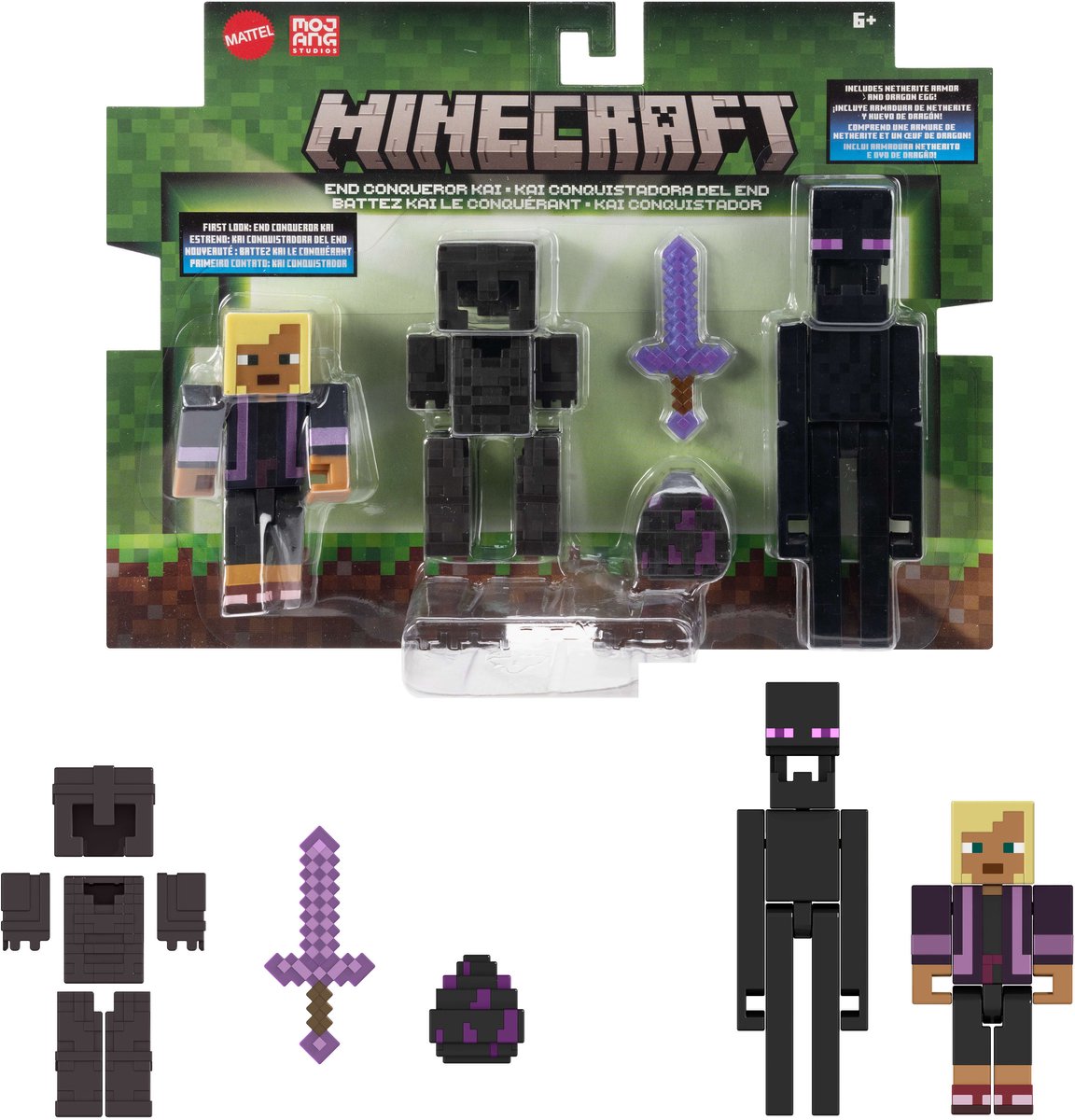 Minecraft End Conqueror Kai Figure, 6 jaar, Meerkleurig, Kunststof