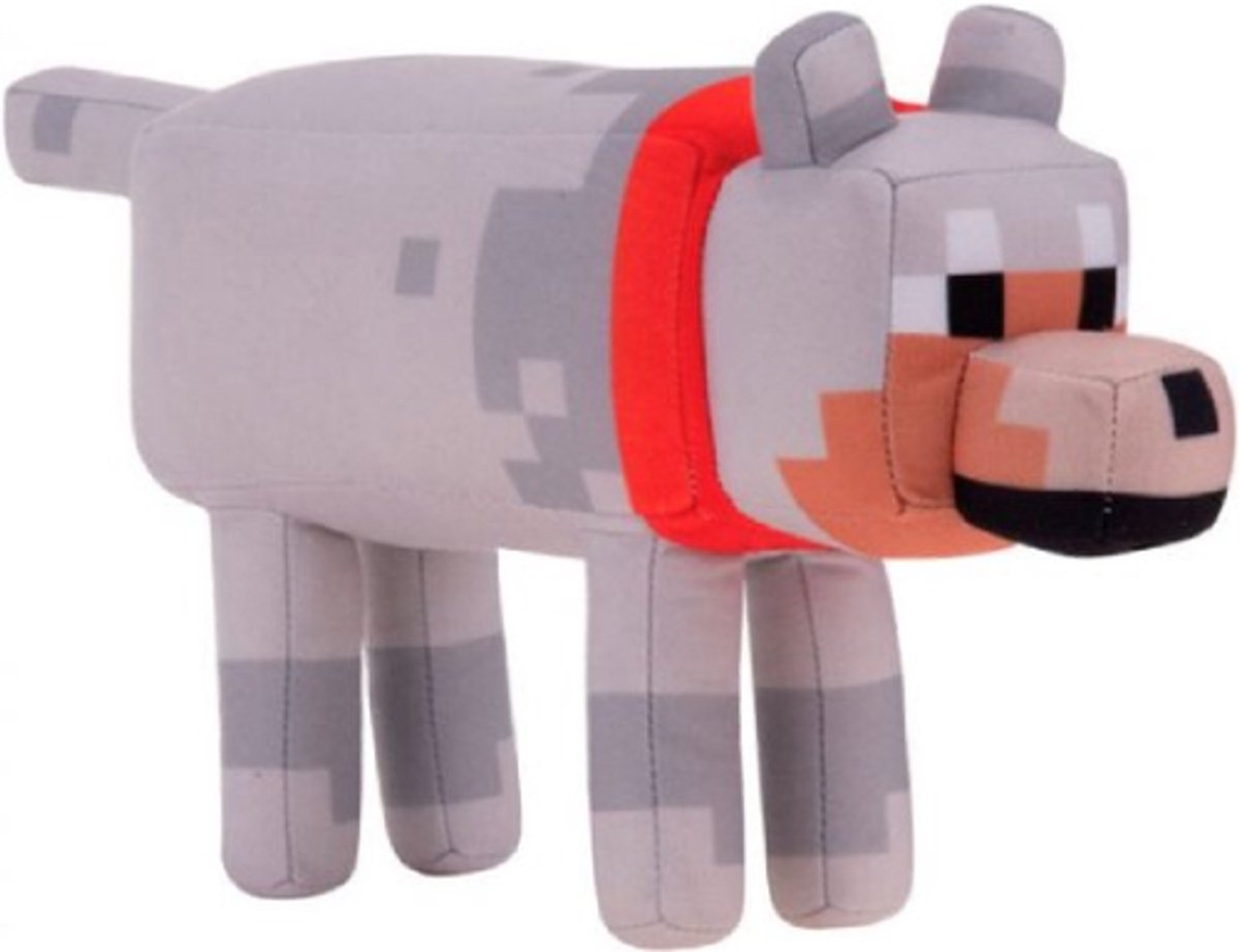 Wolf - Minecraft Pluche Knuffel 25 cm - Speelgoed Knuffels Kinderen Jongens Meisjes - Minecraft Movie Plush
