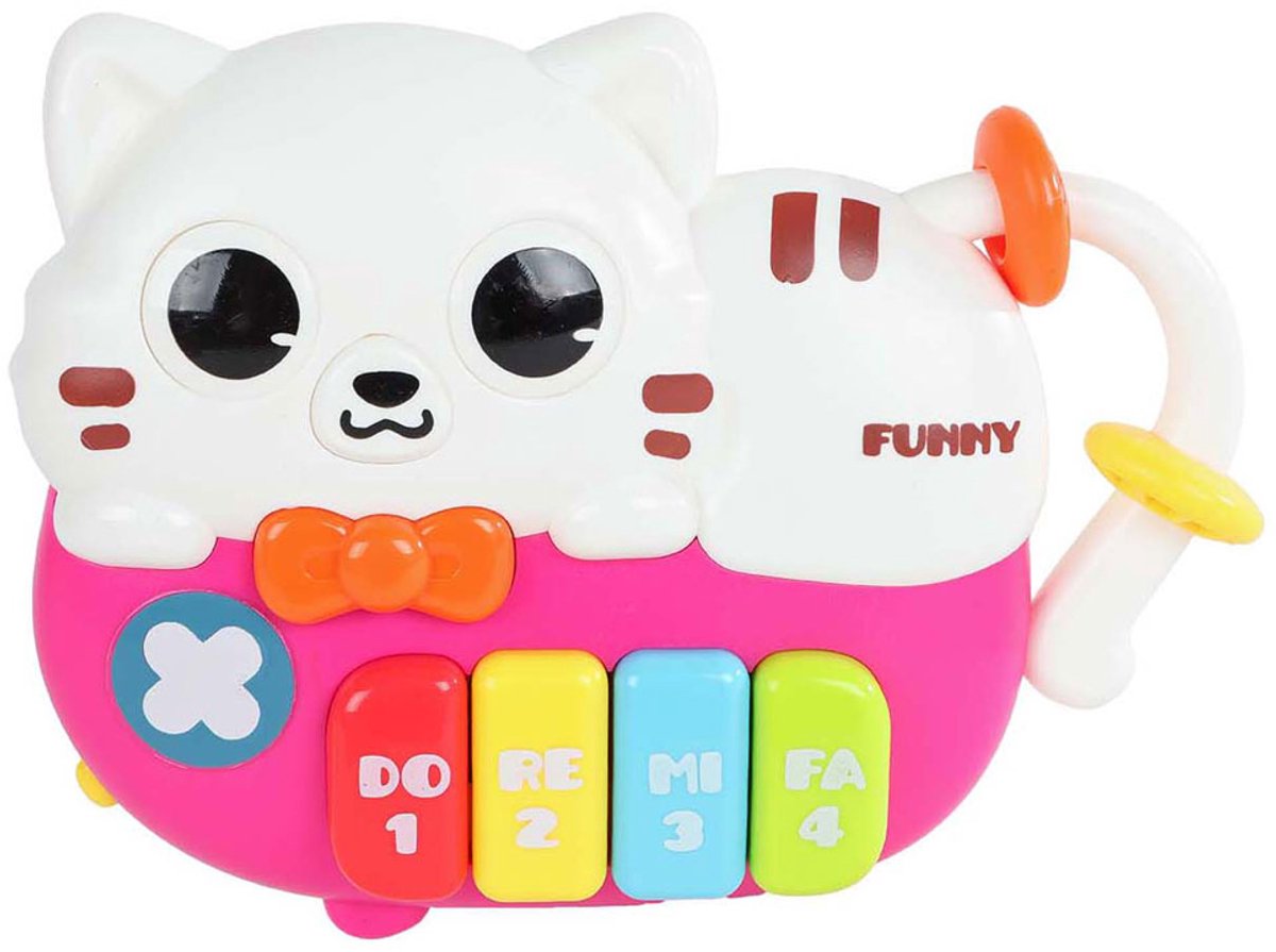 Poes dierenpiano met licht & geluid 15cm