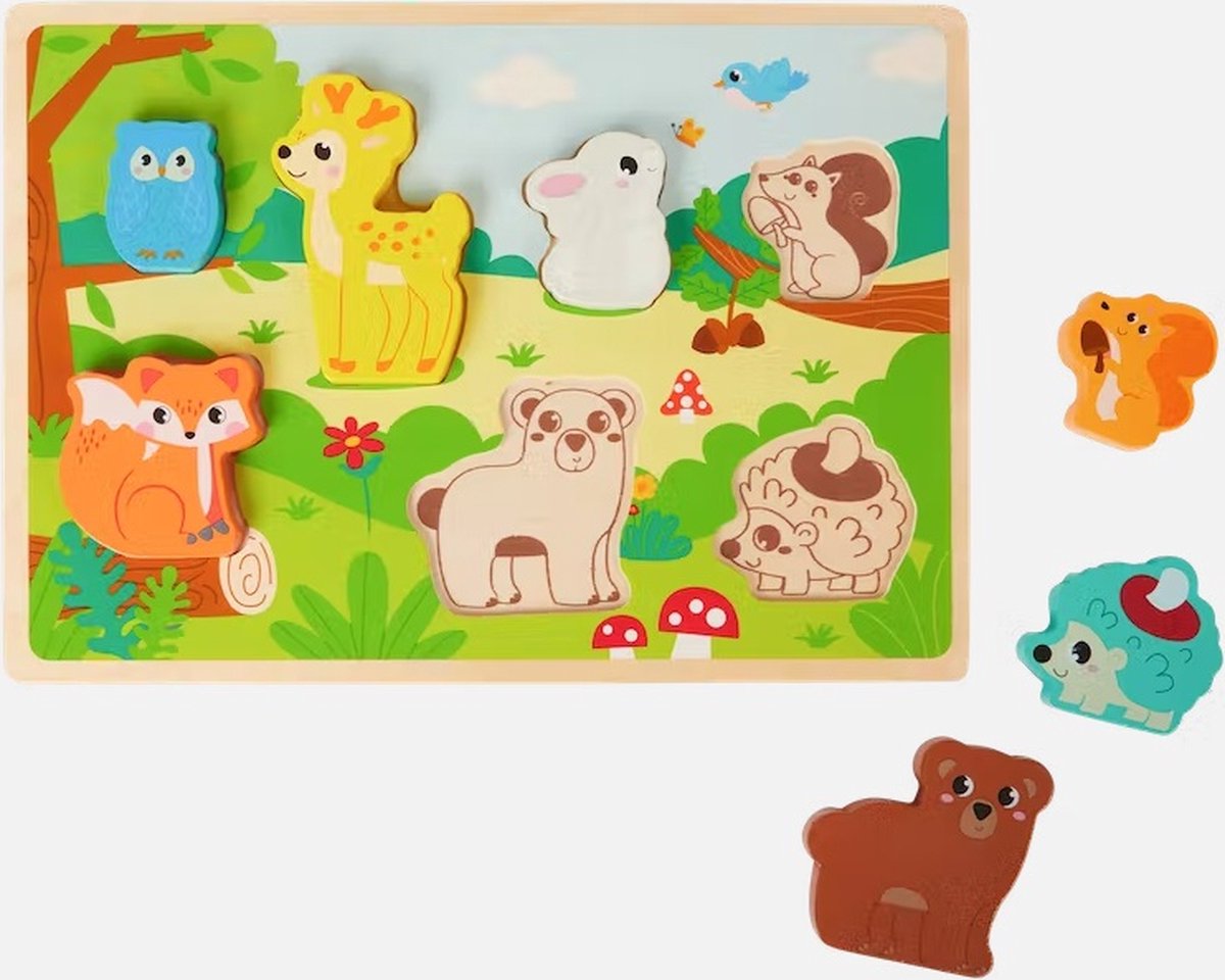 Mini matters houten vormenpuzzel wilde dieren