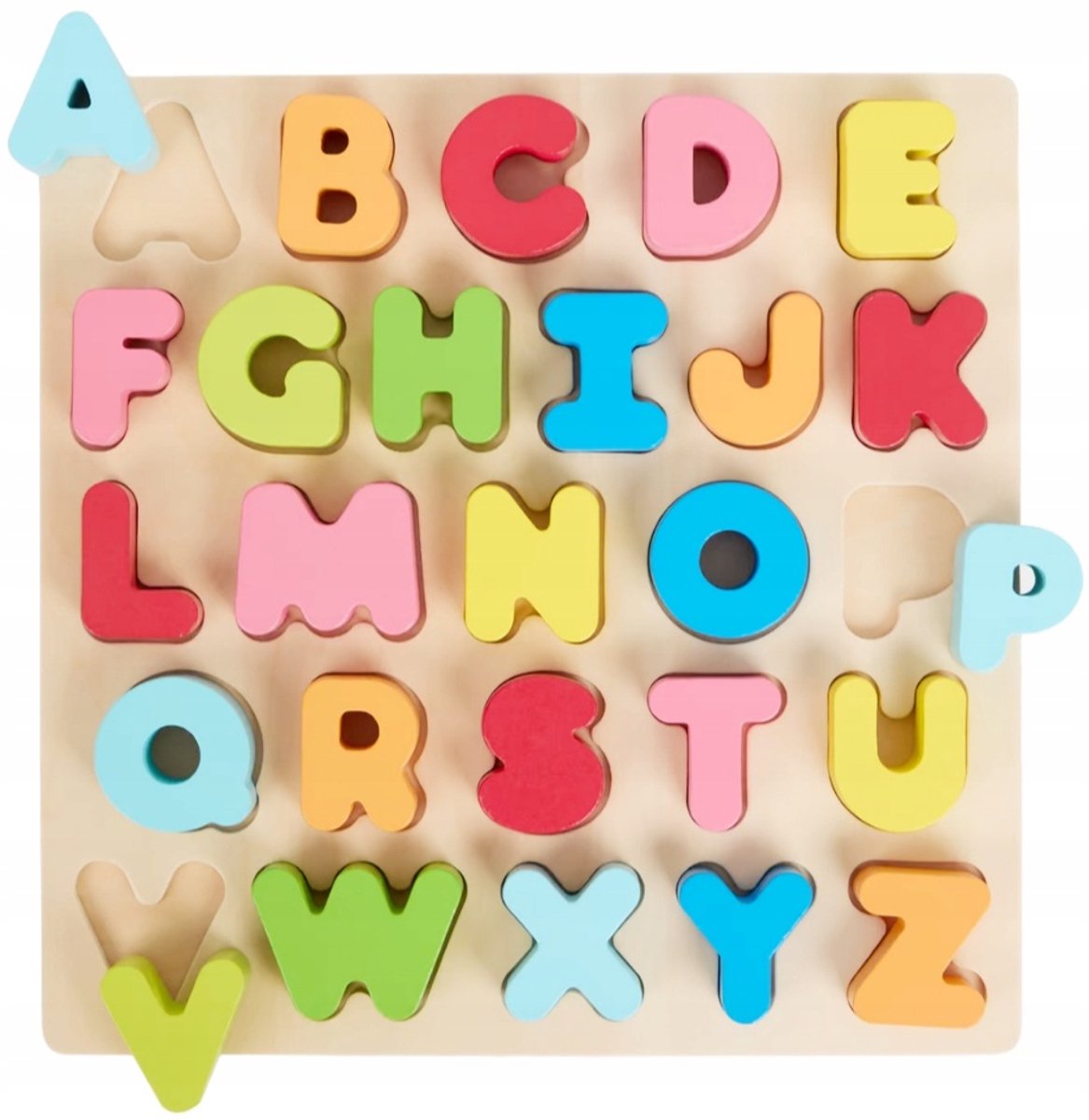 Mini Matters Houten Alfabetpuzzel - 26-delig - Met Alle Letters A-Z - Educatief Speelgoed