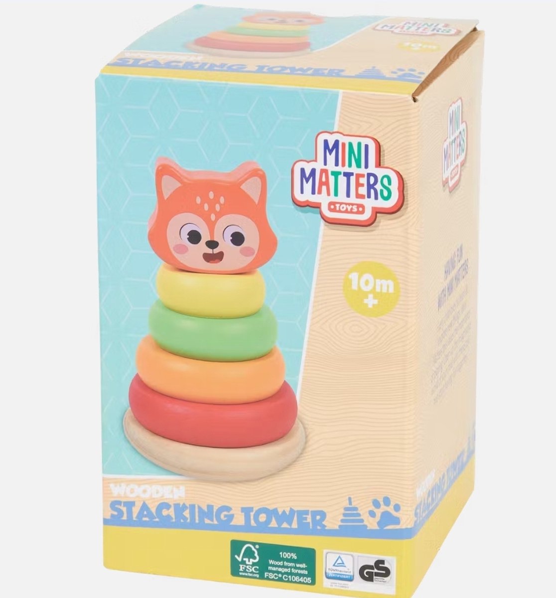 Houten stapeltoren met figuur