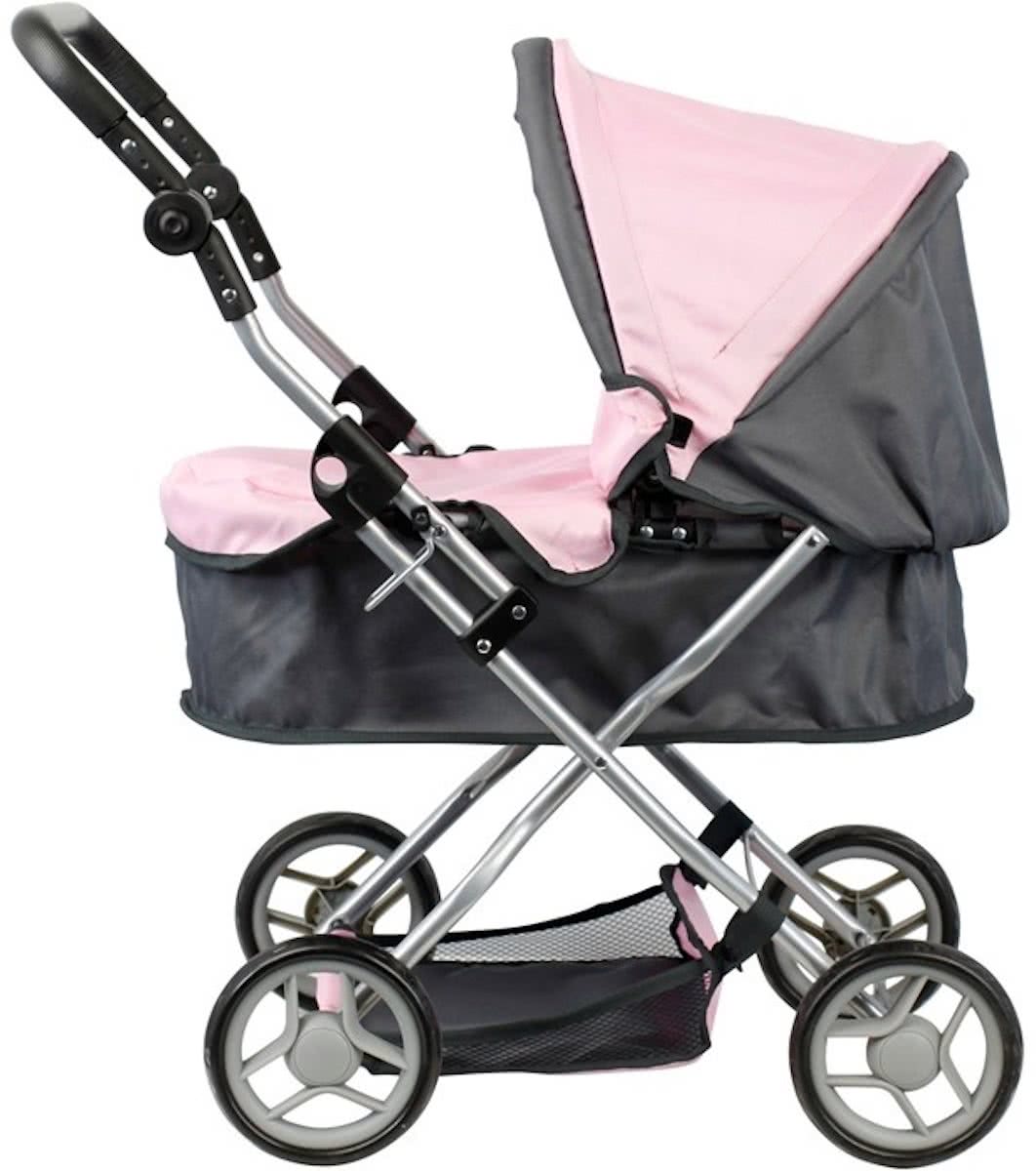 Mini Mommy Poppenwagen Roze/grijs 63,5 X 42 X 70 Cm