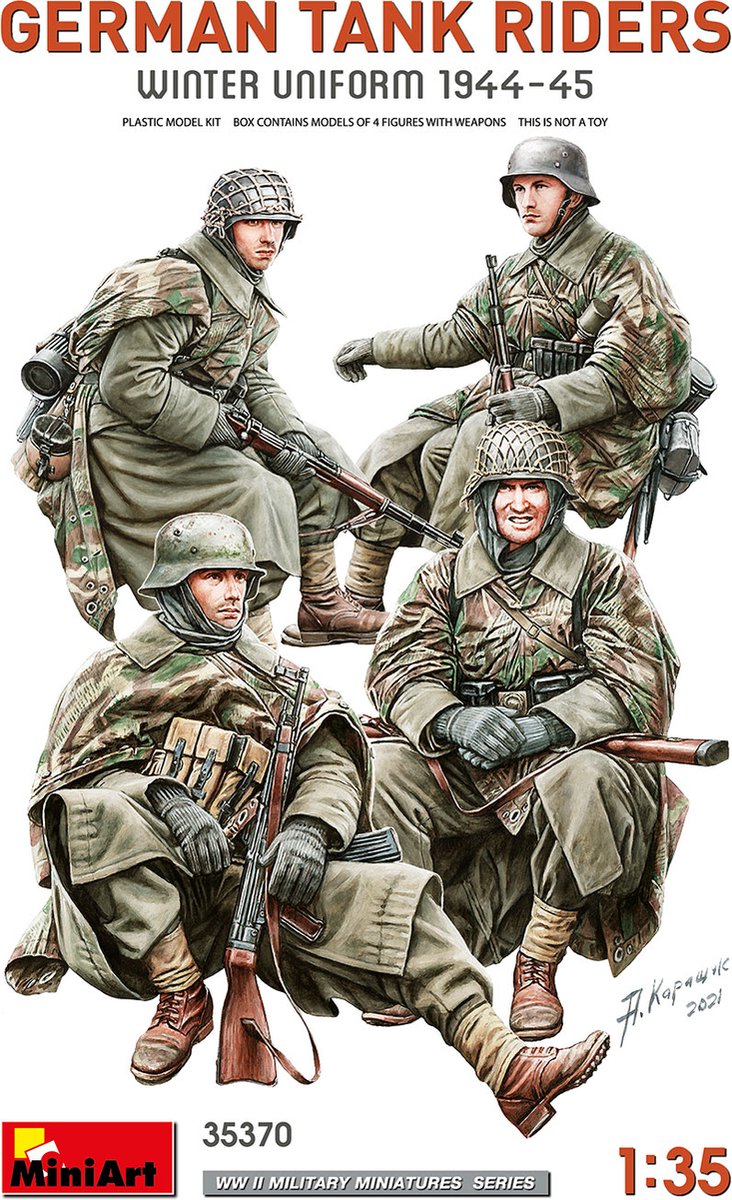 1:35 MiniArt 35370 German Tank Riders - Winter Uniform 1944-45 - Figuren Plastic kit