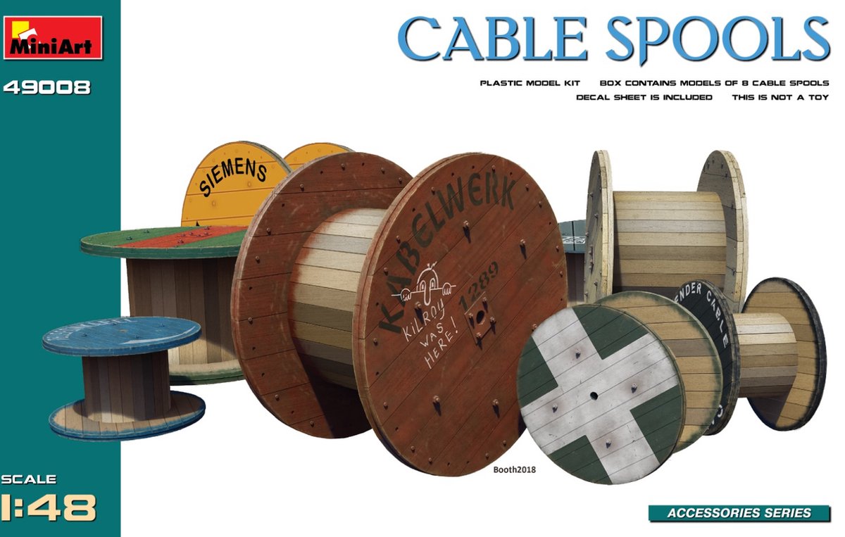 1:48 MiniArt 49008 Cable Spools for Diorama Plastic kit