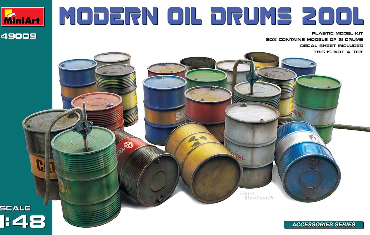 1:48 MiniArt 49009 Modern Oil Drums 200L for Diorama Plastic kit