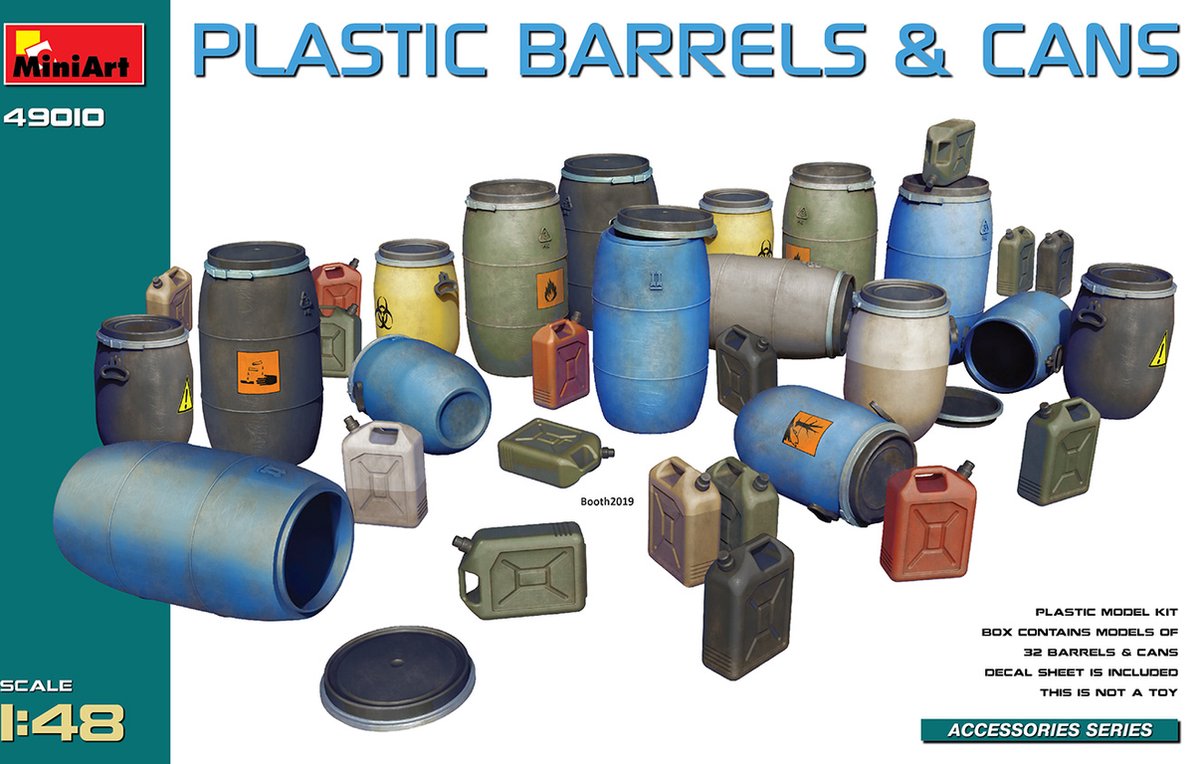 MiniArt Modelbouwpakket Diorama - 49010 Plastic Barrels and Cans for Diorama Plastic - 1:48 -
