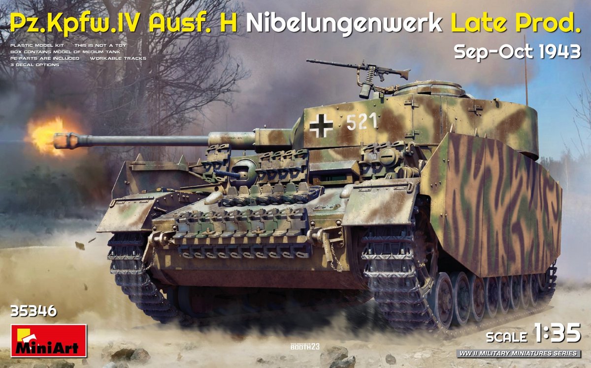 MiniArt Modelbouwpakket Militaire voertuigen - 35346 Pz.Kpfw.IV Ausf. H Nibelungenwerk - Late Prod. Sep-Oct 1943 Plastic - 1:35 -