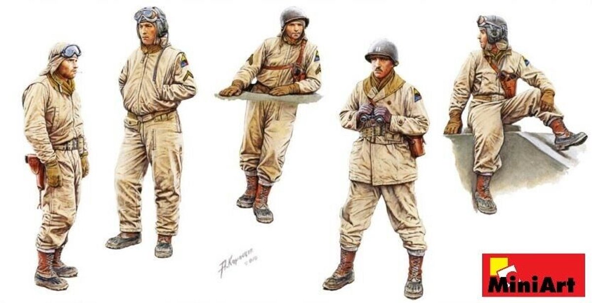 MiniArt Modelbouwpakket Militaire voertuigen - 35399 U.S. Tank Crew Nw Europe - Special Edition - Figuren Plastic - 1:35 -