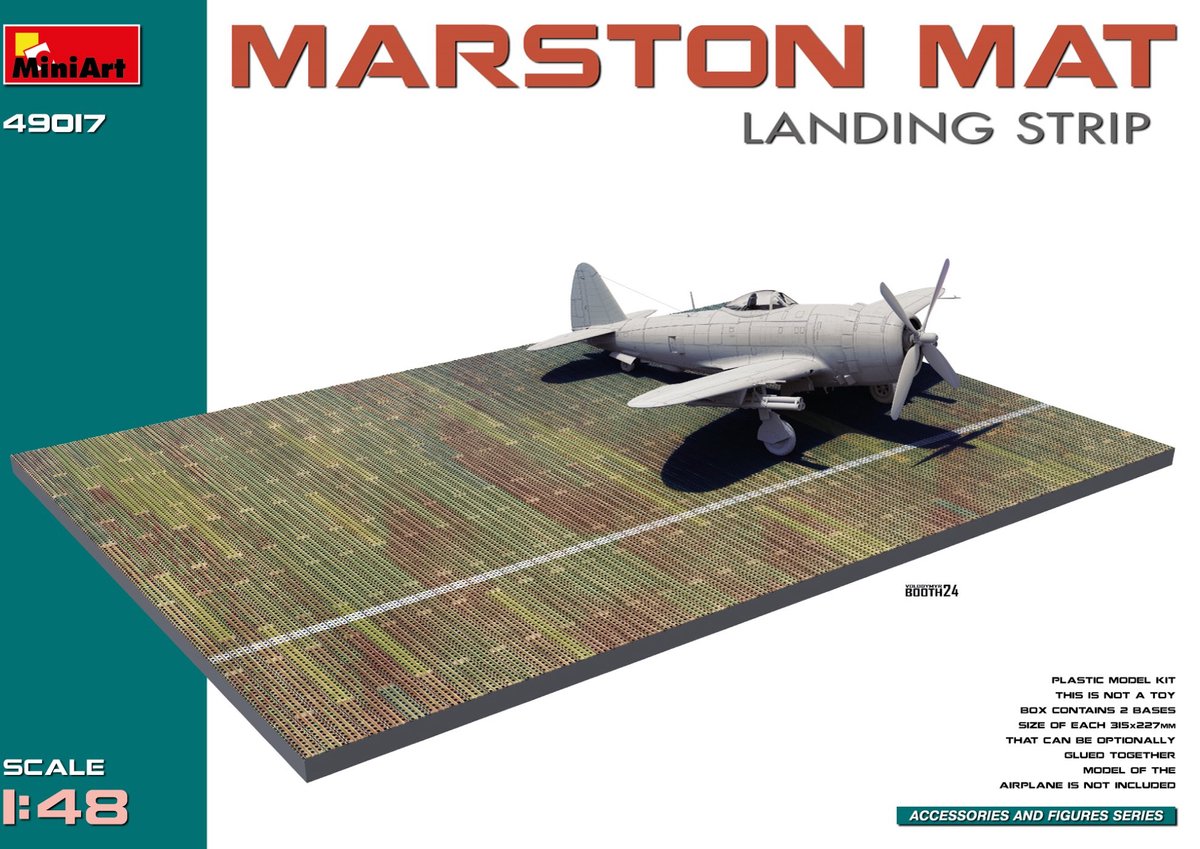 MiniArt Modelbouwpakket Militaire voertuigen - 49017 Marston Mat - Landing Strip - 315x227mm 2x Plastic - 1:48 -