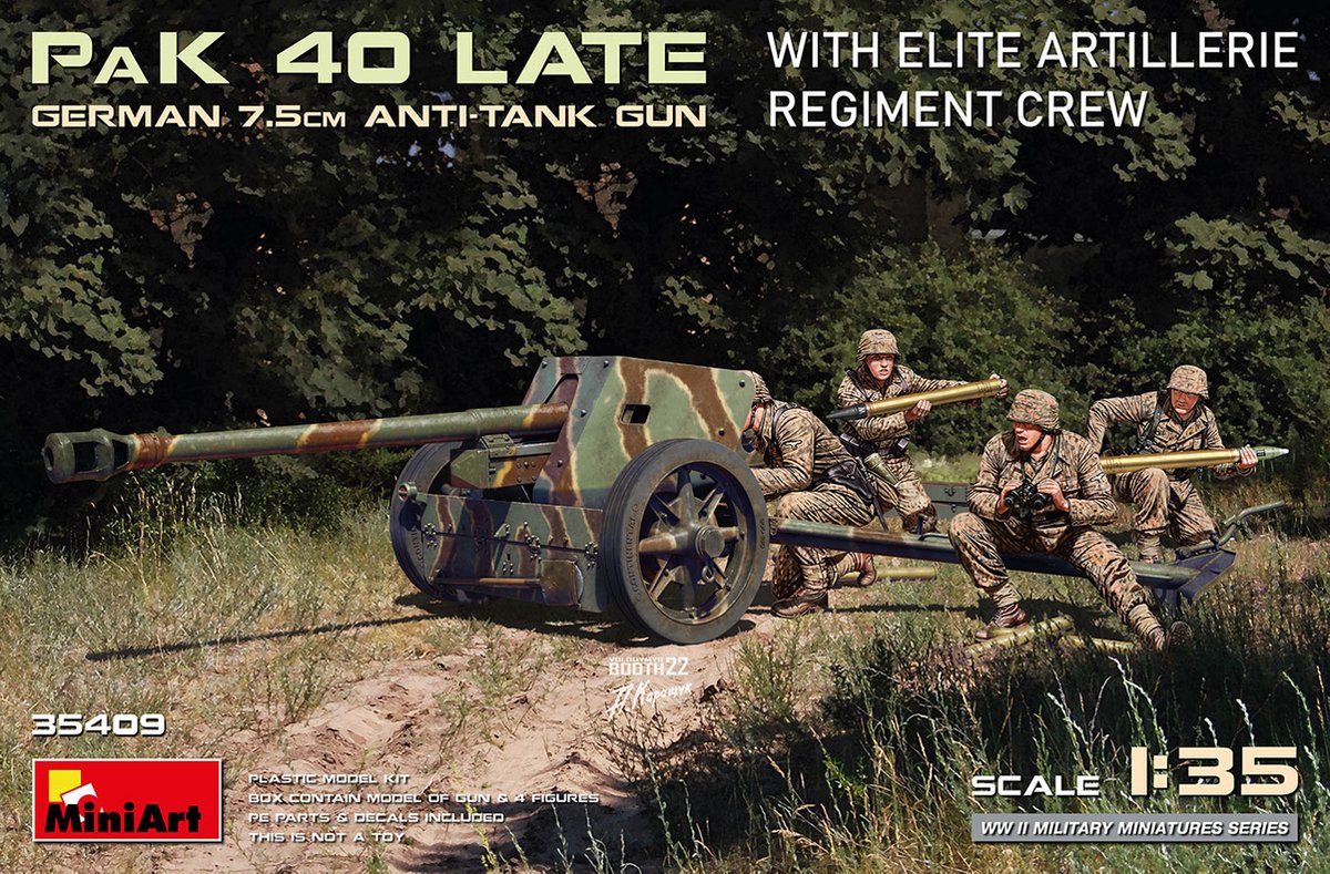 MiniArt Pak 40 Anti-Tank Gun met Elite Artillerie Regiment crew - 1:35