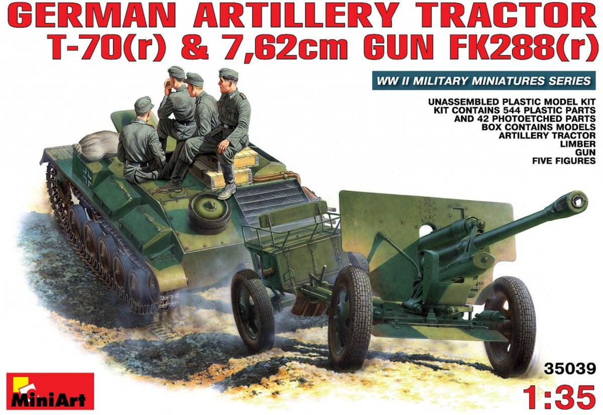 Miniart - German Artillery Tractor T-70 R & Gun W/crew (Min35039)