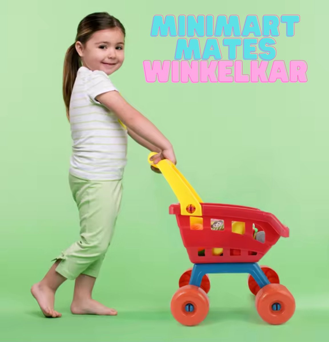 MiniMartMates -Winkelkar voor kinderen-Gevulde winkelkar- Speelgoed Winkelkar voor Sociale, Motorische en Cognitieve Vaardigheden