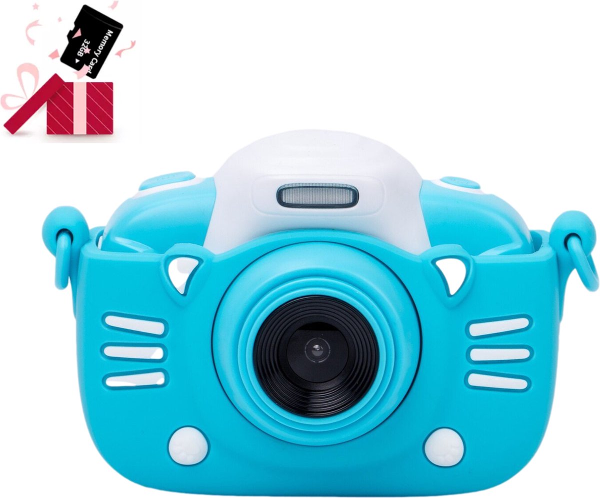 Digitale Kindercamera   - HD 1080p - Blauw - Kinder Camera Digitaal - Vlog camera kinderen - Fototoestel Voor Kinderen - Inclusief 32GB SD Kaart - Black Friday 2022