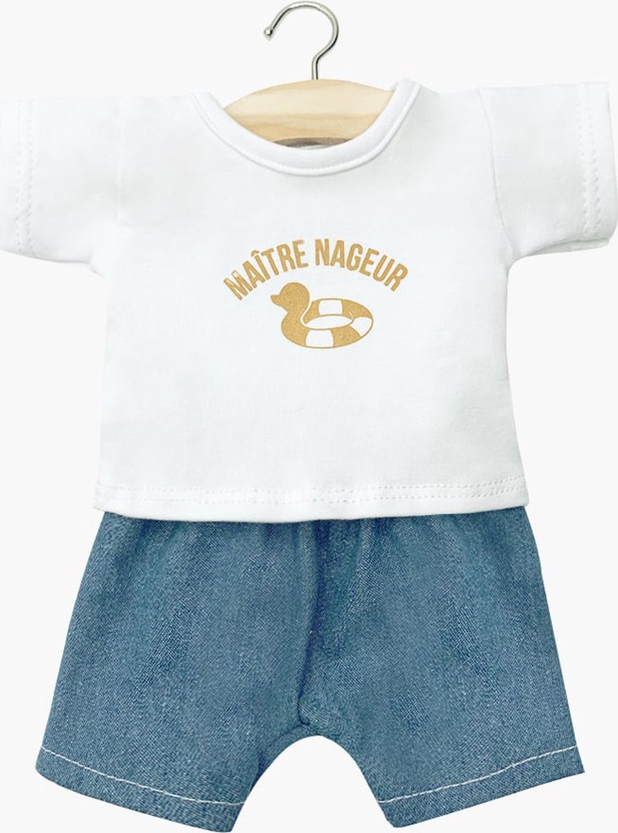 Minikane Jeansshort met T-shirt 34 cm