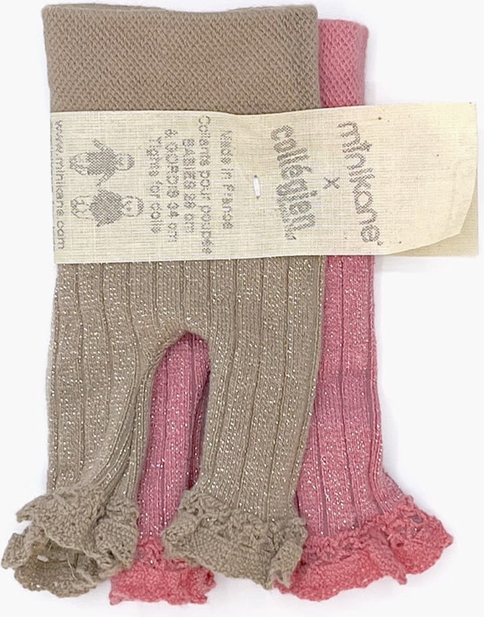 Minikane Leggings Bruin Roze 34 cm