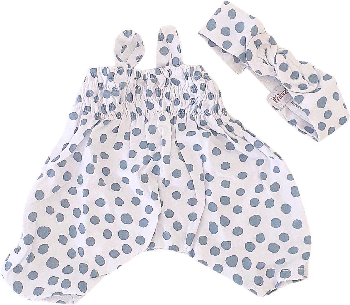Minikane Poppenkleding Jumpsuit Bonnie Blauwe Stippen 34 cm