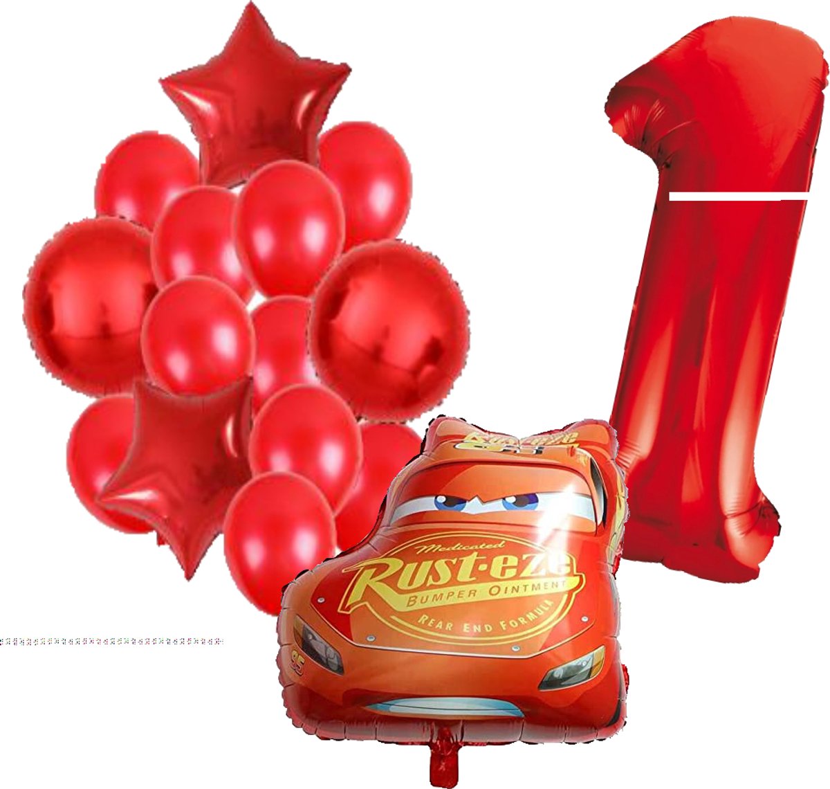 Cars ballonnen pakket - 59x53cm - Folie Ballon - Auto - Race - Racing - Themafeest - 1 jaar - Verjaardag - Ballonnen - Versiering - Helium ballon