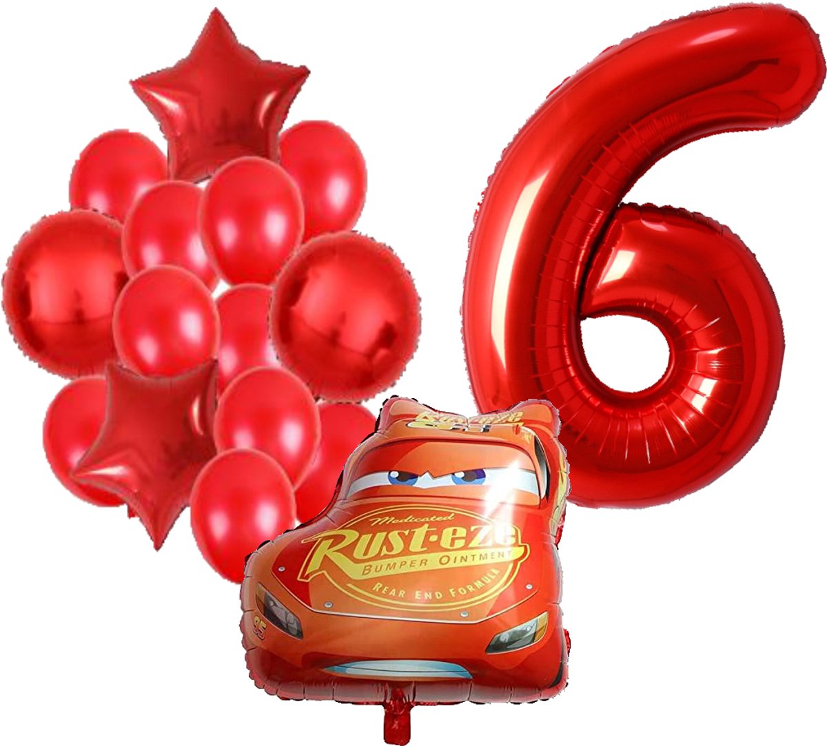 Cars ballonnen pakket - 59x53cm - Folie Ballon - Auto - Race - Racing - Themafeest - 6 jaar - Verjaardag - Ballonnen - Versiering - Helium ballon