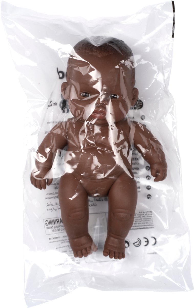Miniland Babypop Afrikaans Meisje 21cm - Educatief Speelgoedpop.