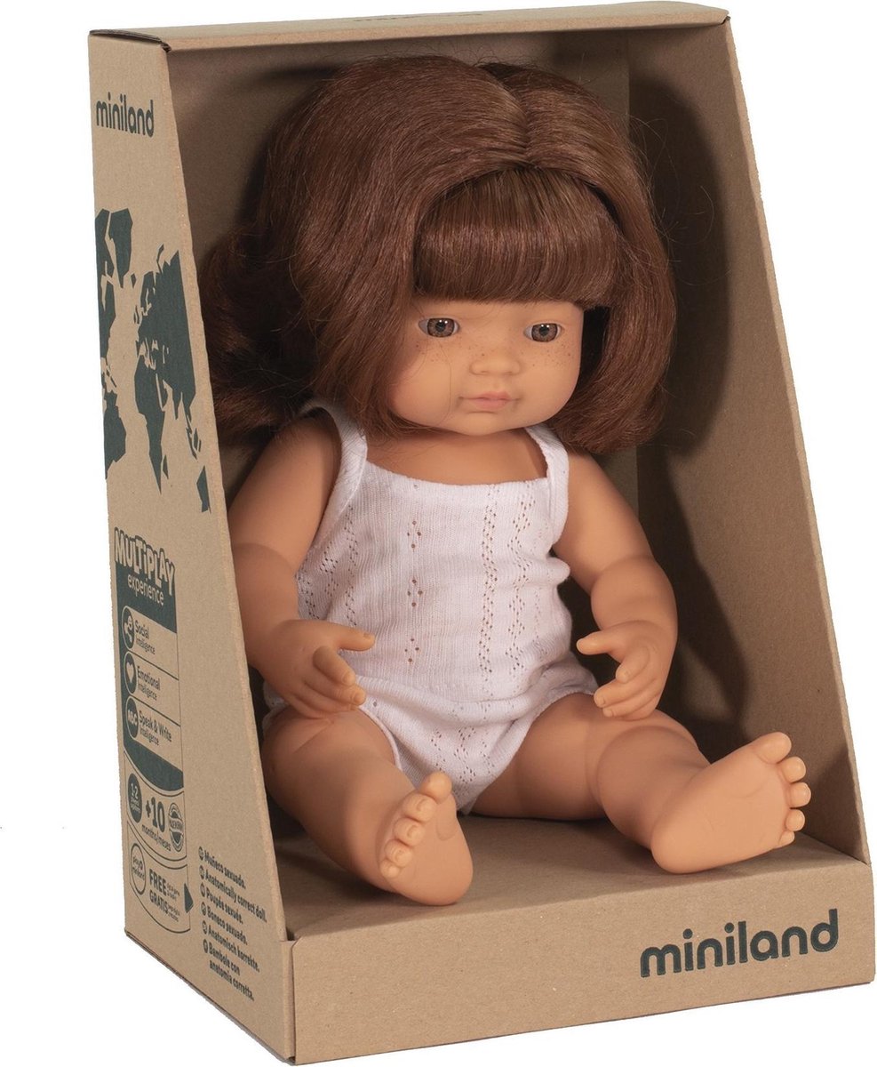 Miniland Babypop met Rood Haar Meisje 38Cm