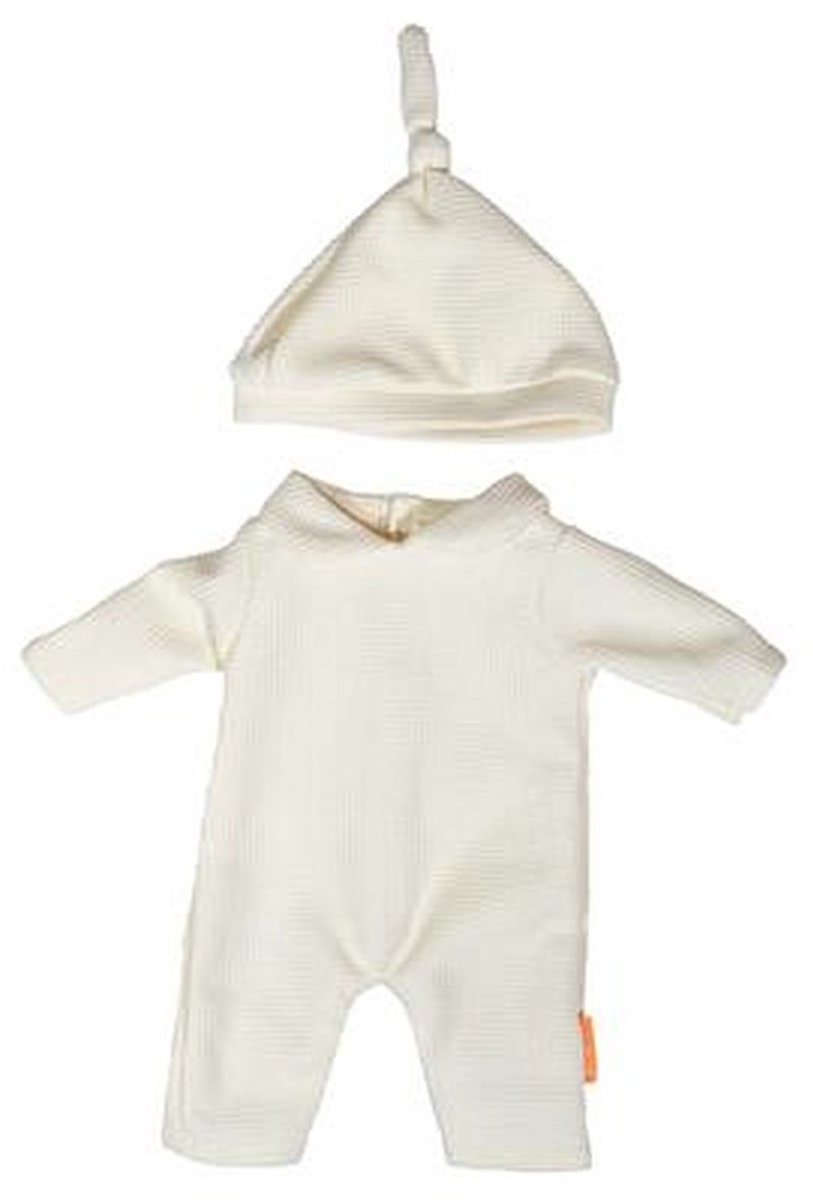 Miniland poppenpyjama met muts 38cm - poppenkleding accessoire.