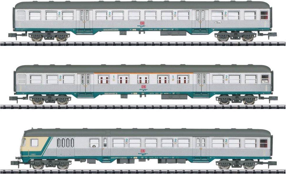 MiniTrix 18263 N set wagons zilver van de DB AG, MHI