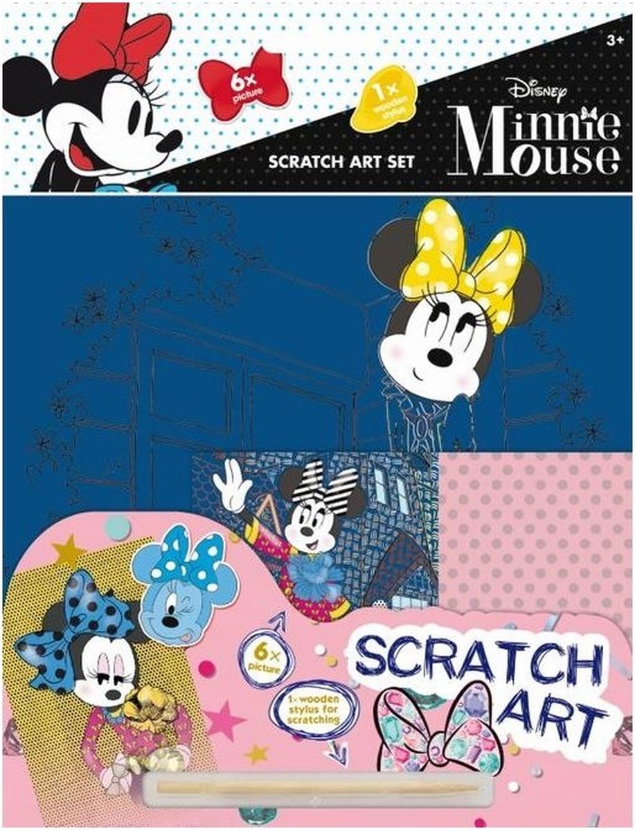 Minnie Mouse Scratch Art set - Inclusief kraspen - Creatief speelgoed - Disney - Meisjes