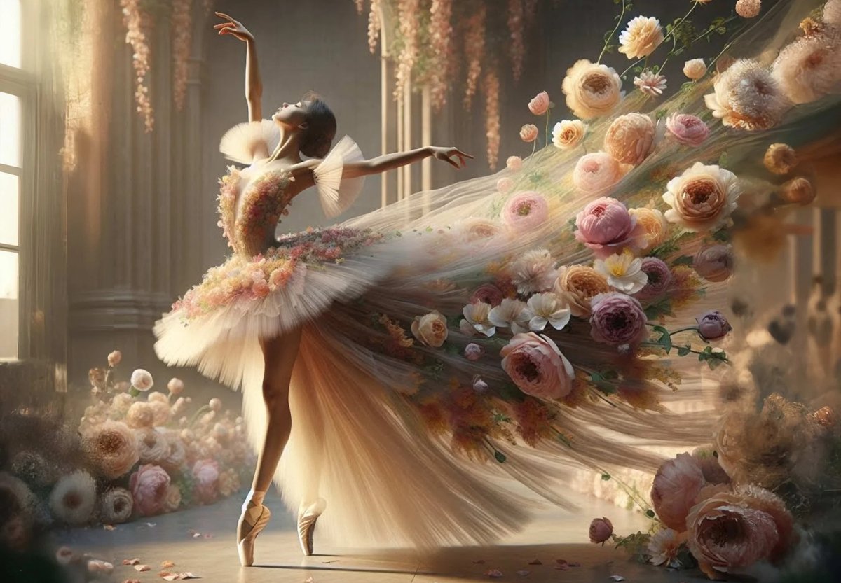 Ballet in Bloom - Mint by Michelle decoupage papier A1