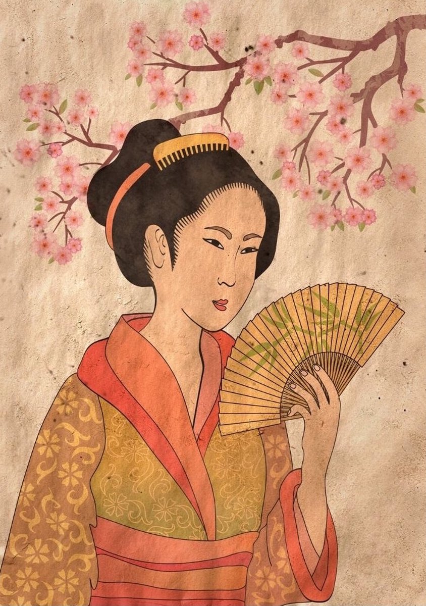 Geisha (REVERSED)- Mint by Michelle decoupage papier A1