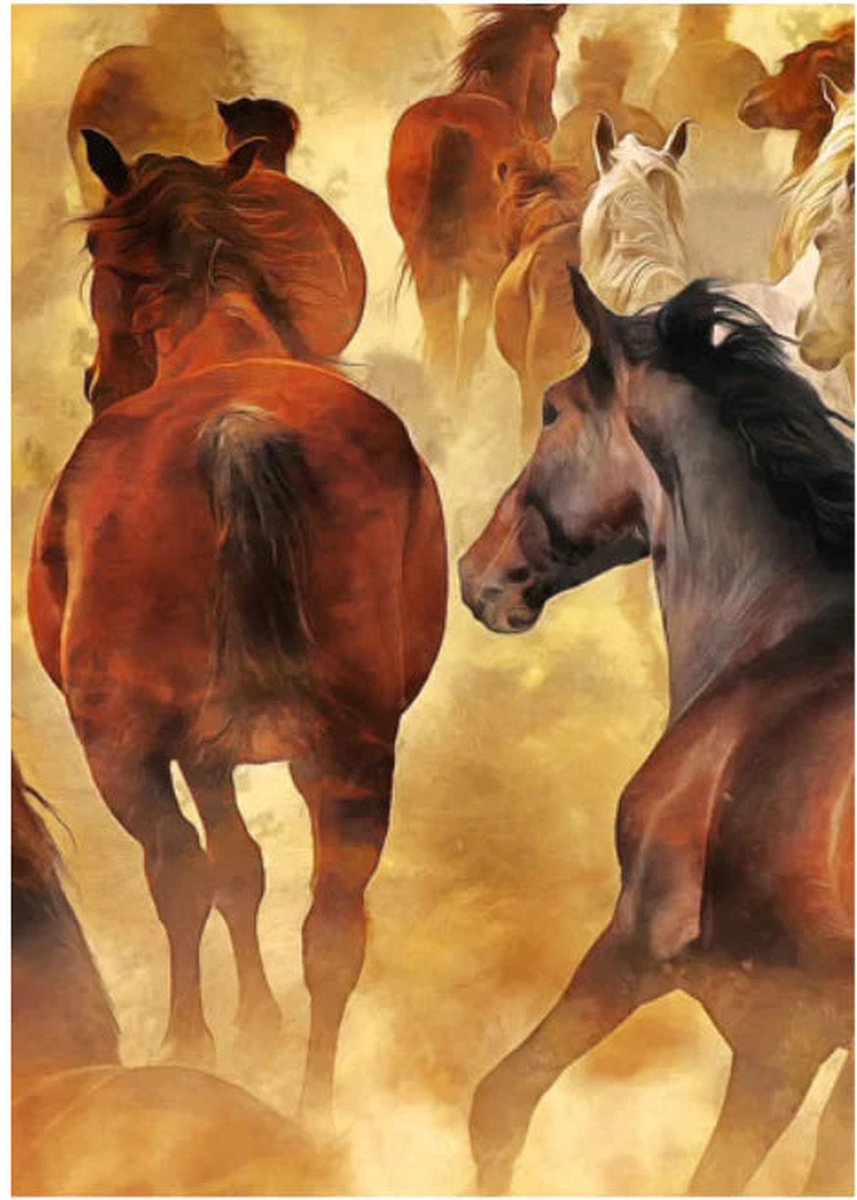 Herd of Horses- Mint by Michelle decoupage papier A3