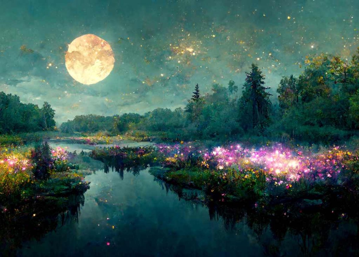 Moon River - Mint by Michelle Decoupage papier A1