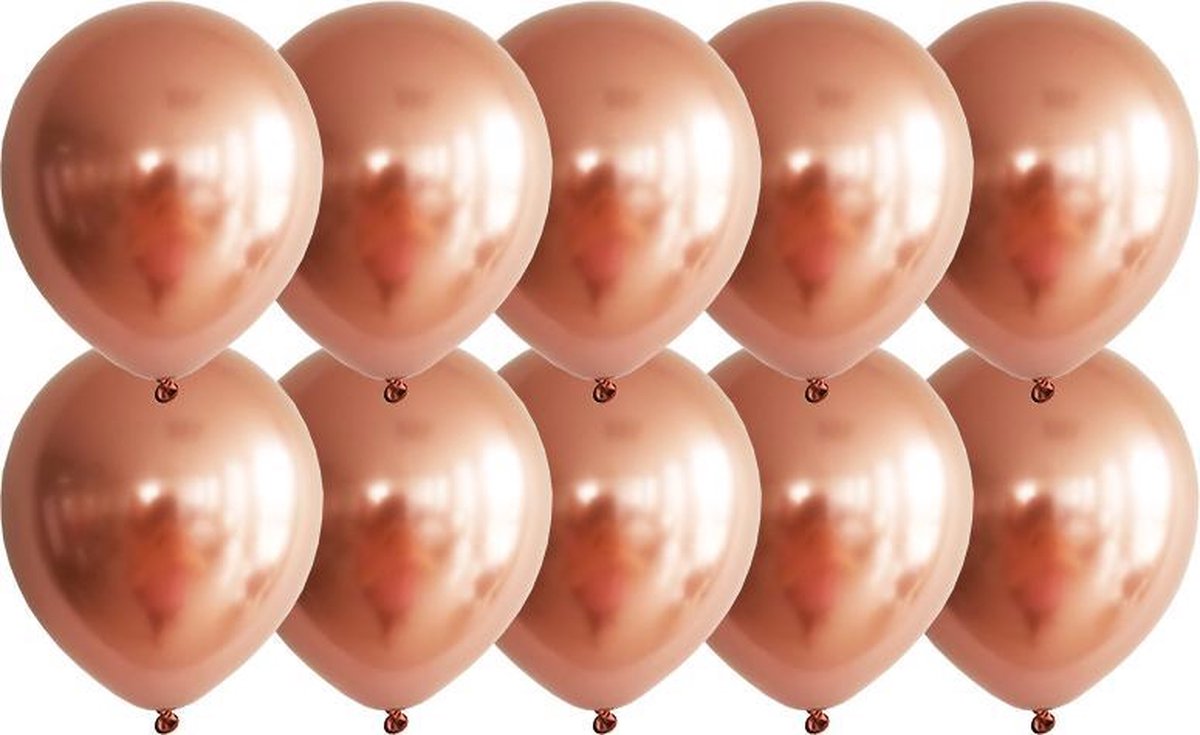 Miracle Shop Luxe Kwaliteit Chrome Latex Ballonnen, Metallic Rose goud, 10 stuks, 12 inch (30cm) , Verjaardag Decoratie, Feest Decoratie, Party Decoratie, Wedding Decoratie