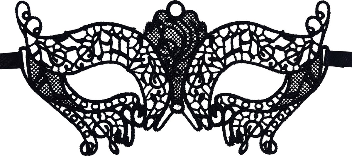 Miresa - Masker MM049 - Sexy kanten masker zwart voor cam of gemaskerd bal