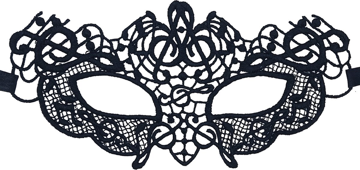 Miresa - Masker MM077 - Venetiaans oogmasker, verleidelijke look - Zwart kant