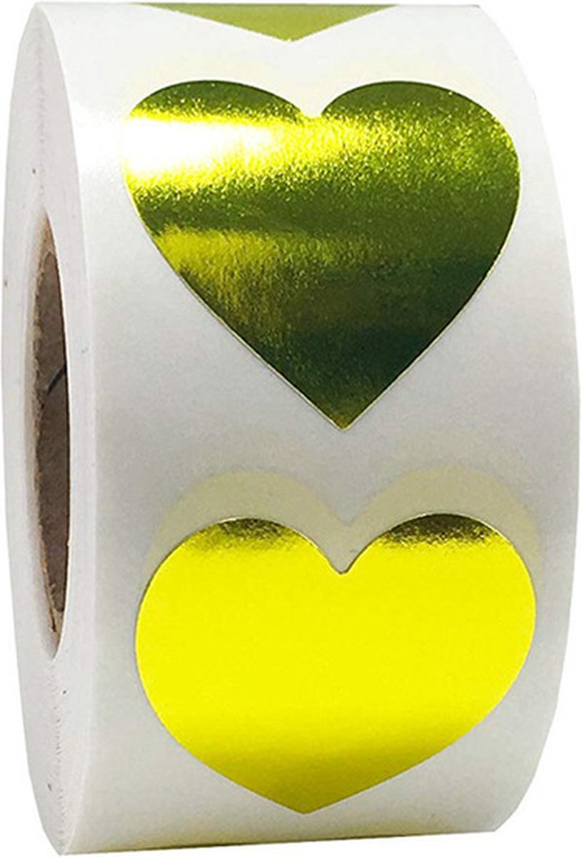 Hart stickers - 2.5CM - 50 Stuks - Goud