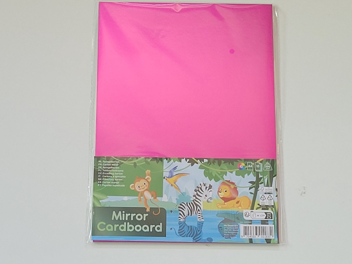 Spiegelkarton diverse kleuren 15 stuks knutselkarton
