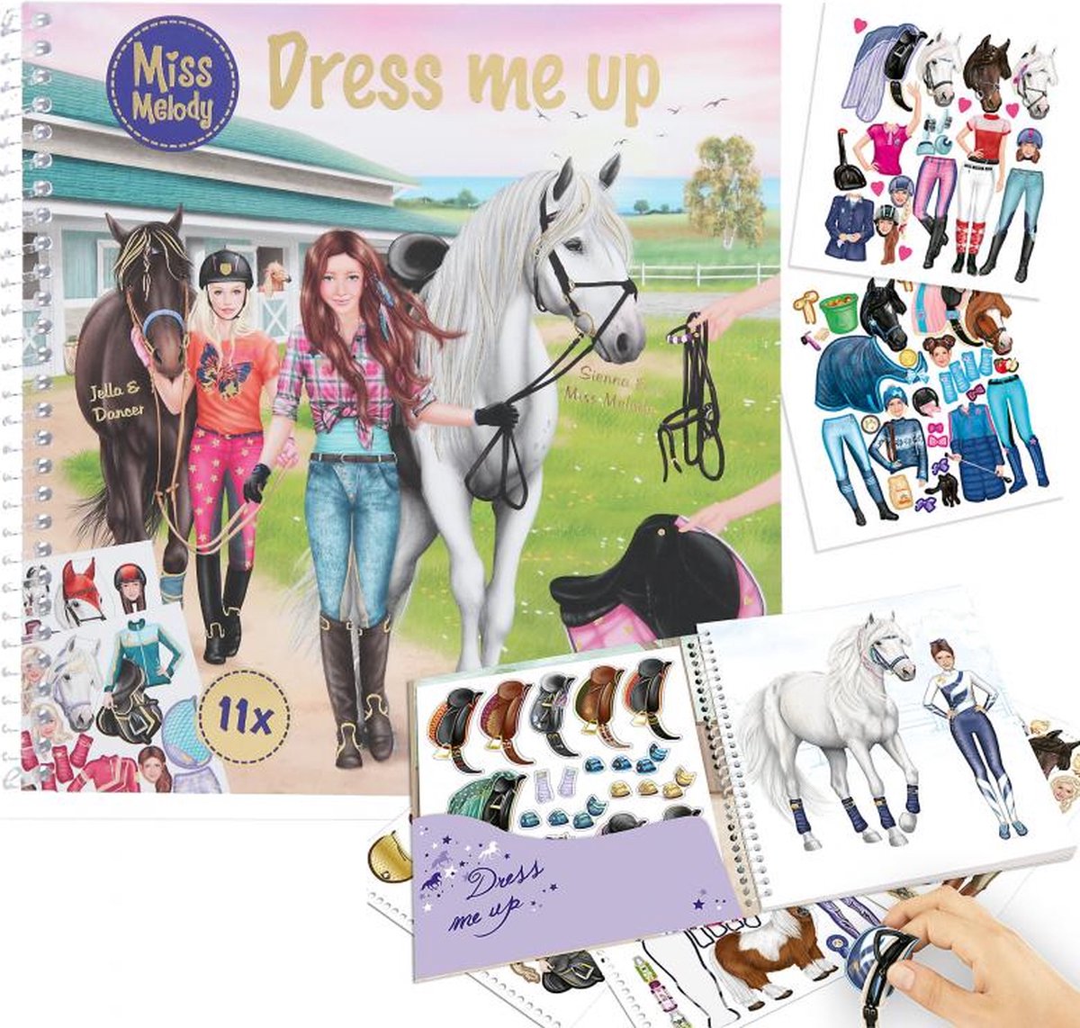 Miss Melody Dress me up Stickerboek en kleurboek