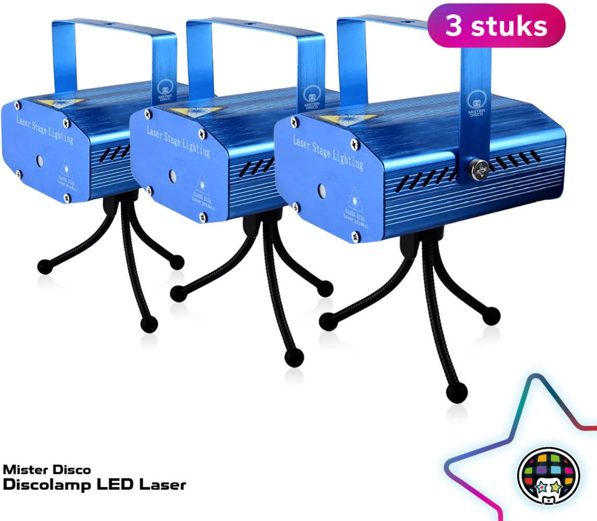   LED Laser - Feestverlichting Kinderen - Set van 3 Stuks
