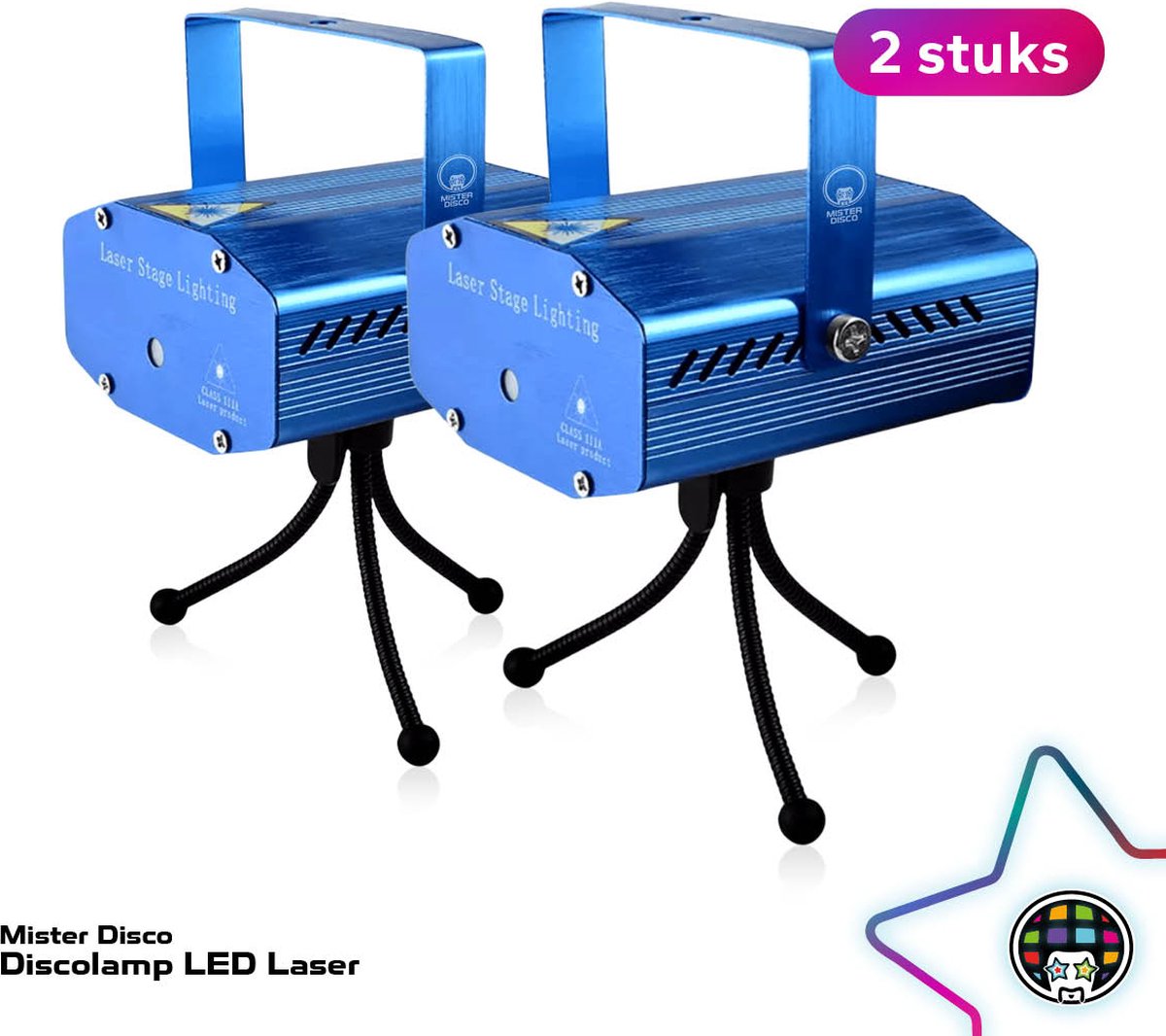   LED Laser - Stroboscoop - Feestverlichting jong en oud - Set van 2 stuks