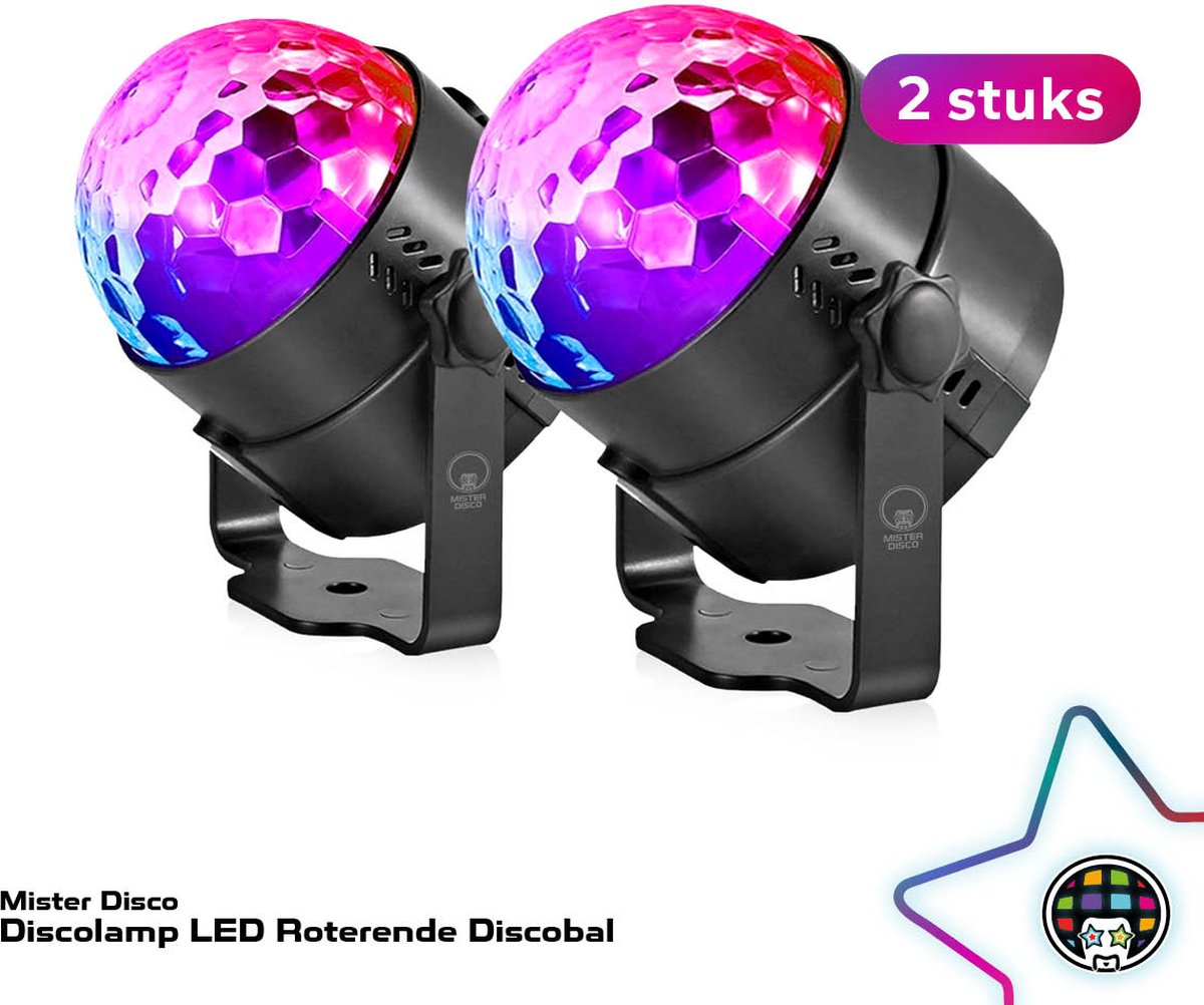   LED Roterende Discobal - Party Bol - Feestverlichting - Set van 2 stuks